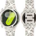 SUPOIX Band with Case ONLY Compatible for Samsung Galaxy Watch 7 40mm, 20mm Women Bling Replacement Strap & PC Protective Bumper Face Cover for Galaxy Watch 7 40mm (Starlight/ 40mm)