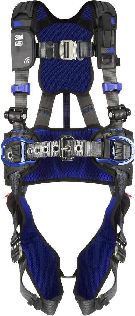3M 1403098 DBI-SALA Comfort Construction Weight Distribution Positioning Safety Harness, OSHA, ANSI, Back and Hip D-Rings, Anti-Sliding Dorsal D-Ring, Auto-Lock Quick-Connect Leg Buckle, Small