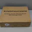 KingPavonini Bamboo Corner Shower Stool for Shaving Legs Foot Rest, Waterproof Bath Bench Seat with Storage Shelf for Bathroom Inside Shower, Hold Up to 450Lbs