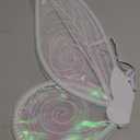 quescu Fairy Wings for Adults,Butterfly Wings for Girls,Angel Wings,Fairy Costume for Women Halloween Dress Up Party Favor (White)