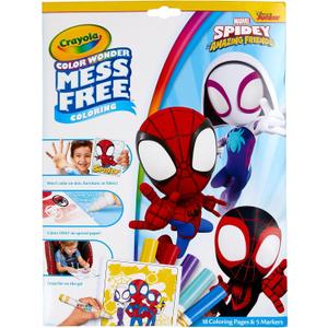 Crayola Spiderman Color Wonder Coloring Set, 18 Spiderman Mess Free Coloring Pages for Toddlers, Spiderman Toys, Gifts for Kids
