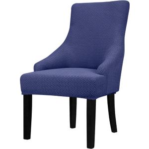 Lellen Stretch Wingback Chair Cover Slipcover - Reusable Wingback Side Chair Slipcover,Dining Chair Covers,Arm Protector Seat Cover for Dining Room Banquet Home DecorNavy, 1PC (01 T-shaped Twill Navy)
