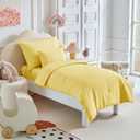 Kids Comforter Sheet Set - Soft and Breathable Bed Set Includes Quilted Comforter, Fitted Sheet, Flat Top Sheet, Pillowcase and Toddler Pillowcase for Toddler - 5 Pieces Toddler Bedding Set Yellow