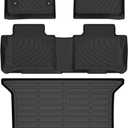 HAFIDI Floor Mats & Cargo Liner Set Fit for 2017-2024 2025 Cadillac XT5 All Weather Protection TPE Anti-Slip Automotive Full Set Floor Liners Custom Accessories - Black