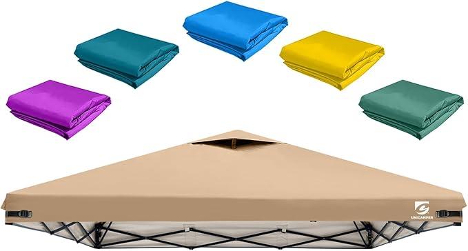 10x10 Straight Leg Pop up Canopy Replacement Top, Only 118x118 inches Air Vent Cover Fabric Without Tent Frame, Brown