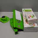 Brner Mandoline Slicer V5 (Professional Set) Adjustable Vegetable Slicer (7-piece) 10 Cutting Styles Kitchen Slicer incl. Docking Station Stainless Steel V-Blade Color: Green