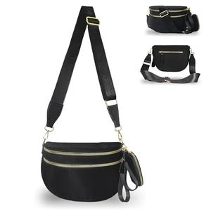 Pallocoo Black and White Checkered Crossbody Bag Bum Bag for Women, Checkered Purse Fanny Packs Belt Bag Nylon Sling Bags