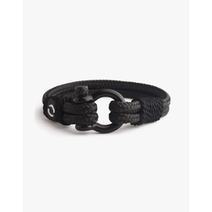 Mens Rope Bracelet - Stainless Steel Black Shackle, Extremely Durable and Scratch Resistant Waterproof Paracord, Handmade, Nautical Wristband for Men B-3-8