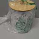 Cookie Jar with Airtight Lid - 1 Gallon - 6.6"D x 8"H White Iron Cookie Tin with Bamboo Lid - Large Cookie Jars with Lids Airtight - Farmhouse Cookie Jars for Kitchen Counter Decorative - Cookies Jar