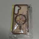 DOMAVER for Samsung Galaxy S25/ Galaxy S24 Case, Magnetic Phone Case for Samsung S25/S24 [Compatible with MagSafe] Slim Fit Flowers Floral Design Shockproof Protective Cover Women Girls Cover- Brown