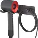 Hair Dryer Holder Wall Mounted, Stainless Steel Self Adhesive Blow Dryer Holder Rack for Dyson Supersonic Hair Dryer,Black