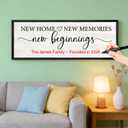 Foutcheou New Home New Memories New Beginnings Wall Decor 32x12 Black