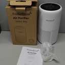 Air Purifier for Home Bedroom, AromaRoom H13 HEPA Air Filter For Smoke Pollen Dander Hair Smell Air Cleaner, 3-in-1 Filter with Sleep Mode, Quiet Air Cleaner For Pets, Home, Baby Room (White)
