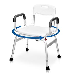 Sangohe Shower Chair for Inside Shower - 360⁰ Swivel Shower Chair - Heavy Duty Shower Seat with Back - Shower Chair for Bathtub with Arms for Handicap - Shower Seats for Elderly, 788A