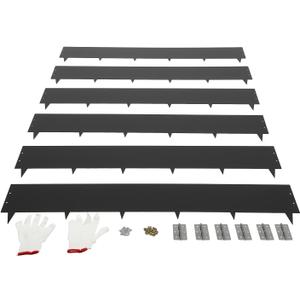 6 Pack Steel Lawn Edging Steel Landscape Edging 40 x 8.46 Inch Steel Landscape Garden Edging Border Metal Divider for Landscaping Lawn Garden Flowerbed, Black
