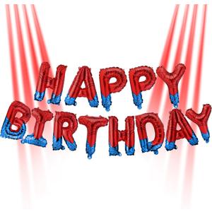 2 x Spider Theme Happy Birthday Banner Party Decorations Balloons Letters Signs Superhero Party birthday party Supplies for Boy