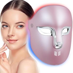 FSA Red Light Therapy Mask : Target Acne Removal,Wrinkles Redness,Wirless Remote,Salon Grade HSA Infrared Face Mask, Anti Aging Skincare for Home ,2000mAh Rechargeable Led Light Therapy Facial Mask (Pink)