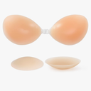 RELIRELIA Women's Sticky Self Adhesive Invisible Strapless Reusable Silicone Push Up Backless Bra,B