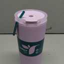 REDUCE Halo 24 oz Stainless Steel Vacuum Insulated Tumbler - Spill Proof Travel Mug with Flip Handle Lid - Keeps Drinks Cold for 32 Hrs - Dishwasher Safe - Cupholder Friendly - Pink Quartz