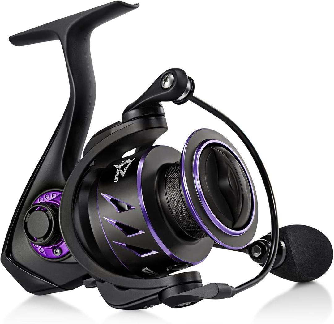 Piscifun Viper X Spinning Reel, Ultralight 6.2:1 High Speed Spinning Fishing Reel, 10+1BB, Carbon Fiber 22 LB Max Drag, 2000 Series, Purple