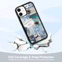 2 x Trendy Beach Summer Aesthetic Phone Case Compatible with iPhone 11 6.1 Inch - Shockproof Protective Girl Preppy Collage Print Case, Cute Coastal Coquette Phone Case Designed for Women Men Girls