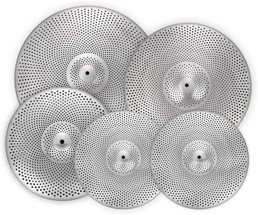 Low Volume Cymbal Pack Silver Mute Cymbal 14"/16"/18"/20" 5 Pieces Drum Cymbal Set