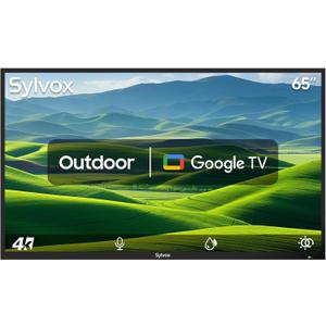 SYLVOX 65 Inch Outdoor Smart Television Weatherproof Google TV, 4K 700NIT High Brightness Temperature Resistant IP55 Waterproof TVs, Anti-Scratch, Suitable for Partial Sun (Patio Series)