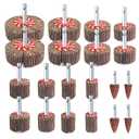 20 Pcs Abrasive Flap Wheel Sander Set, 80 Grits Drill Sander Attachment with 1/4 Inch Hex Shank, Die Grinder Sanding Wheel Accessories 10 Sizes