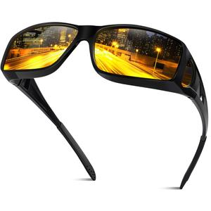 Bio-th Night Driving Glasses Fit Over Glasses for Men Women,Anti Glare Night Vision Glasses for Driving,Cycling,Golf