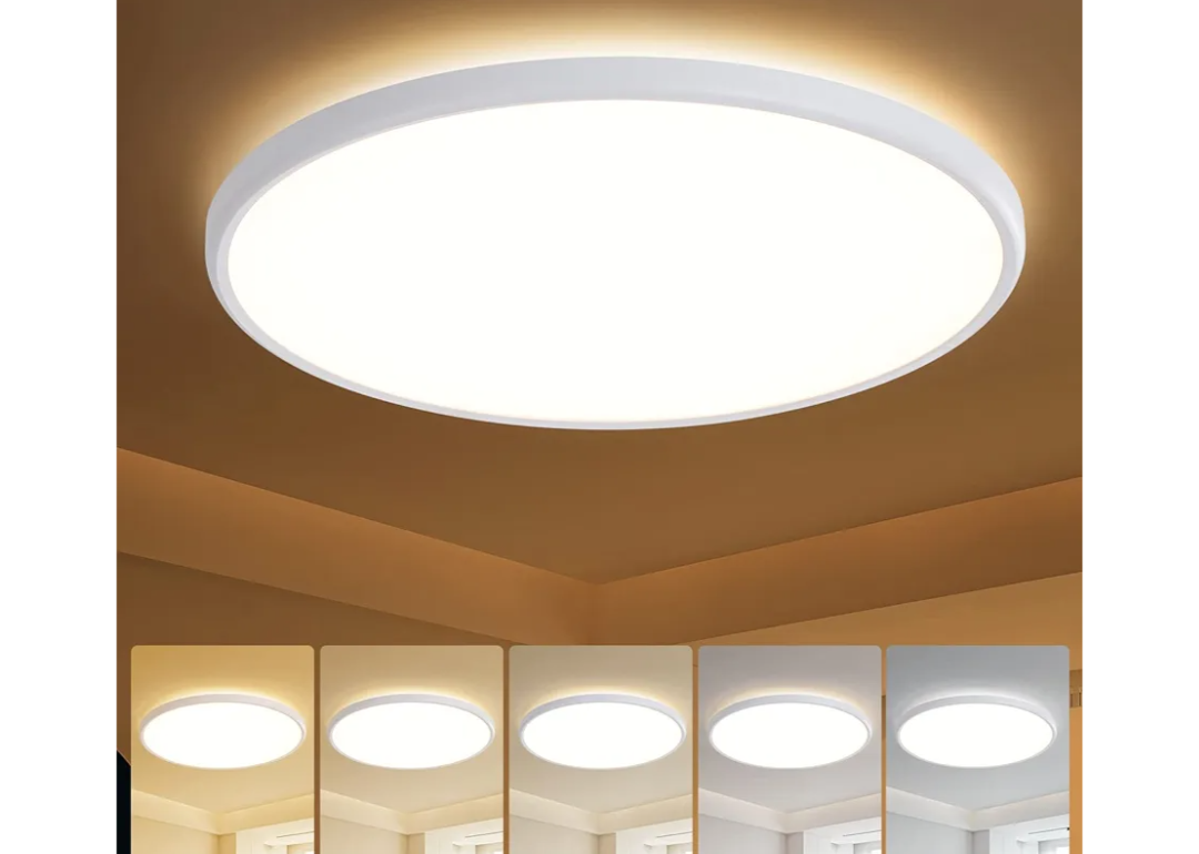 TALOYA 18 Inch Flush Mount Led Ceiling Light Fixture 5 Color Temperature Settings Round Surface Mounted Fixture Dimmable Ultra Slim Ceiling Lamp for Living Room