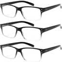 NORPERWIS Reading Glasses 5 Pairs Quality Readers Spring Hinge Glasses for Reading for Men and Women (5BLACK, 4.00)