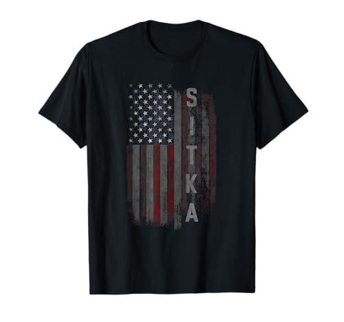 Sitka Family American Flag T-Shirt ,3PCS, Dark Grey 2XL, Blue XL, Grey L