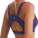 RUNNING GIRL High Impact Sports Bras for Women,Racerback Running Bra Workout Crop Tank Tops Longline Sports Bra Push up (Blue, XXL)