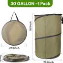 Green1Pack 30 Gallon Collapsible Pop-Up Trash Can | Reusable Garden Waste Bag for Camping, RV, Yard Work, Lawn & Leaf Cleanup, Outdoor Storage Bin