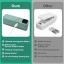 Mini Vacuum Sealer for Food, 3 in 1 Cordless Rechargeable Food Sealer,With 15 Small Bags, For DryMoist Food Storage, Heat Sealer for Chip Bags, Inflation Pump for Balls, Swim Ring, Green