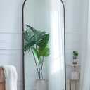 Full Length Mirror, Arch 58"x18" Floor Mirror for Bedroom, Hanging Mounted Mirror for Living Room Cloakroom, Black (57"L x 19"W, Black (Arched))