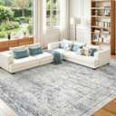 8x10 Area Rugs for Living Room,Large Washable Rug,Blue