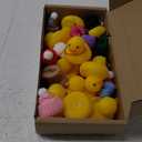 HAVAGDTM 12 Set Mini Ducks with Mini Hats Necklace and Sunglasses Bath Duck Toy for Baby Shower Birthday Swimming Party Gift Favor Decorations