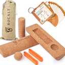Rocalt Cork Balance Board, Premium Cork 4-in-1 Foot & Ankle Strengthener Kit, Balance Trainer with Massage Roller & Ball, Toe Resistance Bands, Storage Bag & Exercise Guide for Enhance Mobility, Improve Foot Function, Prevent Falls