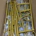 2 Pack Metal Round Tube Scroll Display Easel, Vintage Gold Decorative Large Adjustable Floor Standing Easel with Chain Support, Perfect for Showcasing Pictures, Artwork, Picture Frame Wedding Sign Etc