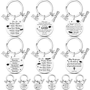 Landical 12 Pcs Graduation Gifts for Her Him Class of 2026 Gifts Keychain Bulk for College High School Gifts for Women Men