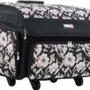 Everything Mary 4 Wheels Collapsible Deluxe Sewing Machine Storage Case - Rolling Trolley Carrying Bag for Brother, Singer