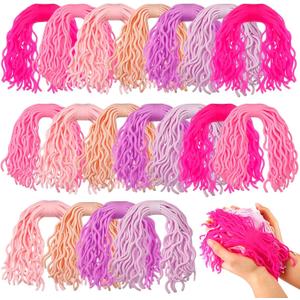 Novabright 18 Pieces Spaghetti Stretch Toy Sensory Fidget Squeeze String for Kids Childhood Education Classroom Prizes Adult Stress Relief Gift Office TPR Calming Party Favors (Soft Colors), 7.3 inches
