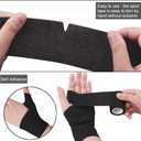 BQTQ 108 Rolls Self Adhesive Bandage - 2 Inch Black Self Stick Bandage Tape - Athletic Wraps for Wrist & Ankle - Swelling & Sprains (Black)