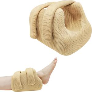 3D Heel Protectors for Pressure Sores,Ankle Elevation Pillow Foot Support Cushion for Bed Sores,Heel Cushions for Heel Pain Relief (Pack of 1 Count, Khaki)