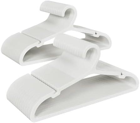 ABHENG 26  Pack Clothes Hangers, Non Slip Plastic Coat Hangers, Space Saving Hangers, Heavy Duty, Hanging Dry Wet Clothes, 16.4" x 8.3", White, UAPY0580W
