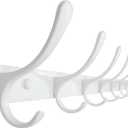 SKOLOO Wall Mounted Coat Rack - 10 Hooks, Heavy Duty, Stainless Steel, Metal Wall Hangers, Sturdy Coat Hooks for Hanging Coats, Jacket, Clothes, Hat, White
