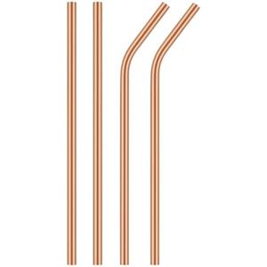 2activelife Copper Drinking Straws Gift Set – 100% Pure Copper, Handcrafted & Food-Safe | Includes 2 Bent + 2 Straight Straws (8.5-Inch) – Perfect for Gifting