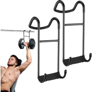 Dumbbell Spotter Hooks, 2-Pack Upgraded 250 lbs Heavy Duty Rack Attachments for Bench Press, Chest & Shoulder Workouts, Safety Hangers with Wrist Straps