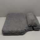 HOMBYS Sherpa Fleece Lumbar Support Pillow with Headrest for Recliner,Memory Foam Recliner Chair Cushion for Back Pain,Big High Back Support for Recliner with Chair Headrest for Elderly (Grey)